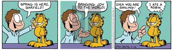 Garfield - Tuesday April 16, 1996 Comic Strip