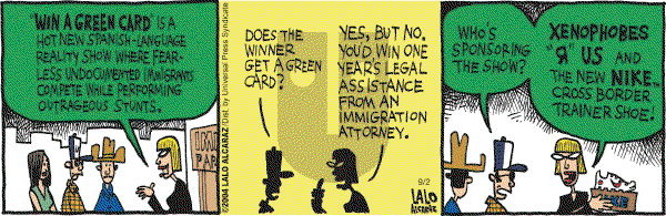 La Cucaracha on Thursday September 2, 2004 Comic Strip