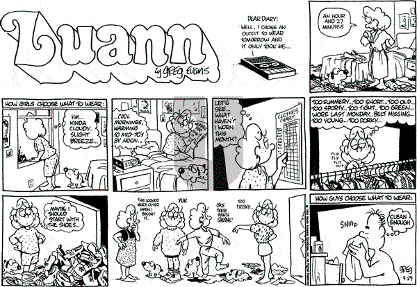 Luann on Sunday September 29, 1991 Comic Strip