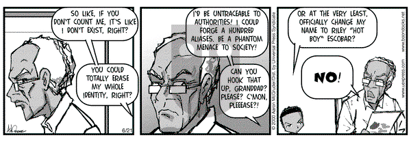 The Boondocks on Wednesday June 21, 2000 Comic Strip