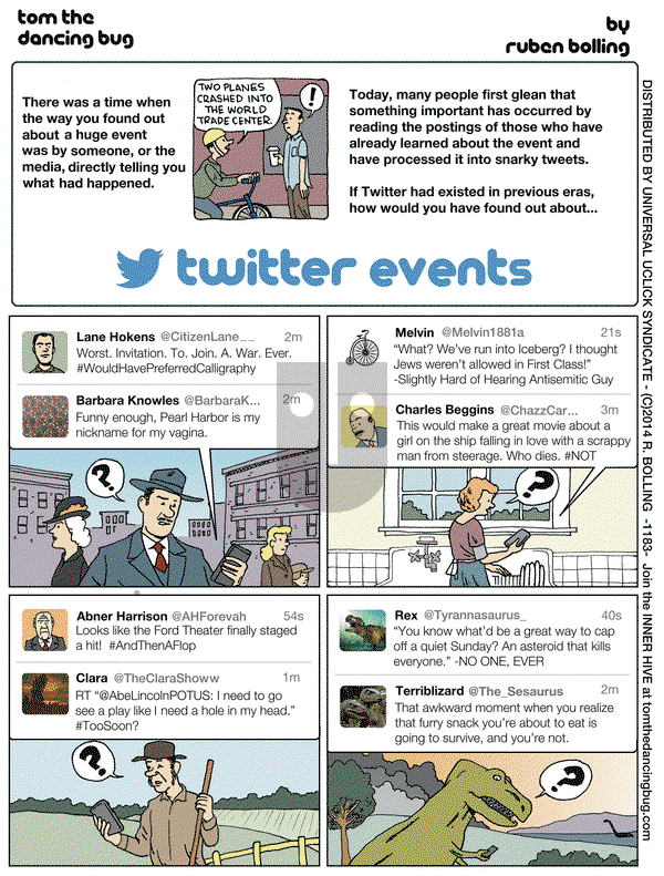 Tom the Dancing Bug on Friday April 11, 2014 Comic Strip