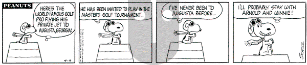 Peanuts on Tuesday April 9, 1968 Comic Strip