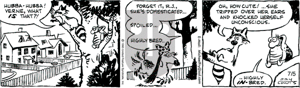 Over the Hedge on Wednesday July 5, 1995 Comic Strip