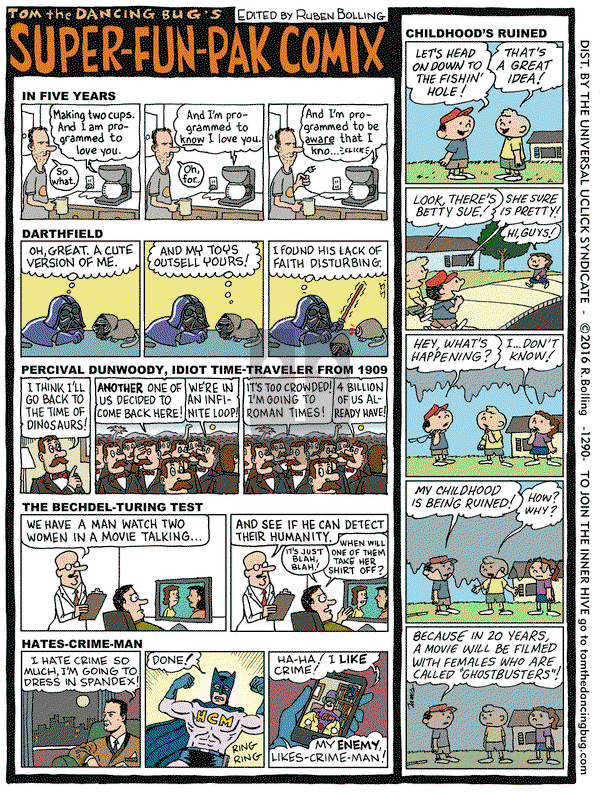 Tom the Dancing Bug on Friday June 3, 2016 Comic Strip