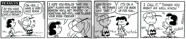 Peanuts on Wednesday May 13, 1970 Comic Strip
