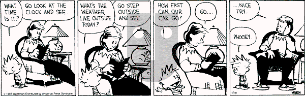 Calvin and Hobbes - Tuesday March 10, 1992 Comic Strip
