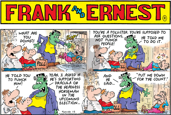 Frank and Ernest on Sunday January 8, 2012 Comic Strip