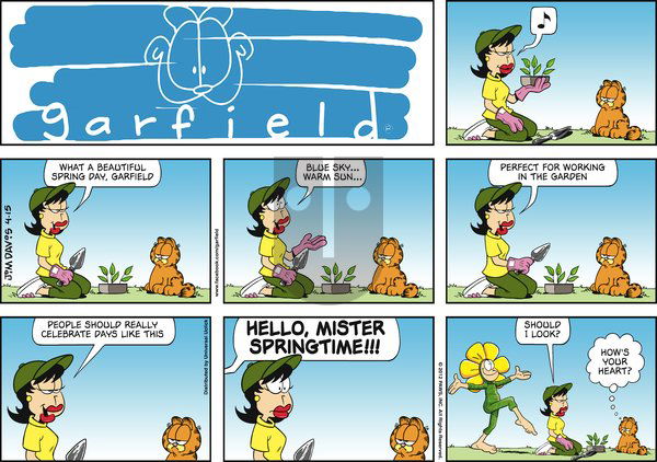 Garfield - Sunday April 15, 2012 Comic Strip