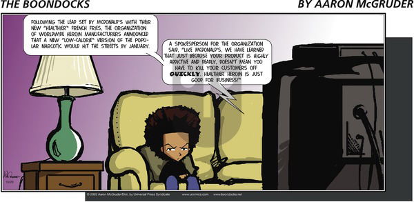 The Boondocks on Sunday October 20, 2002 Comic Strip