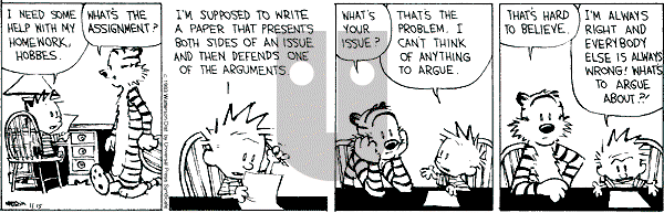 Calvin and Hobbes - Monday November 15, 1993 Comic Strip