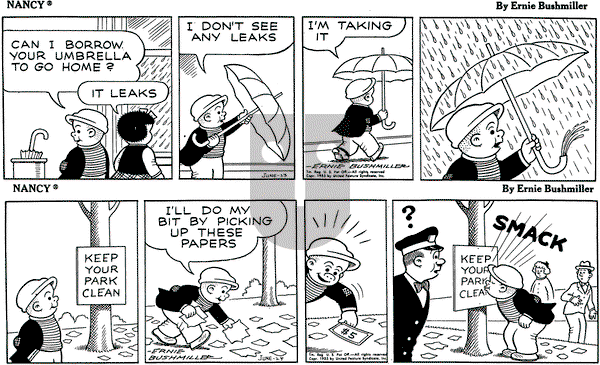 Nancy on Thursday June 23, 1955 Comic Strip