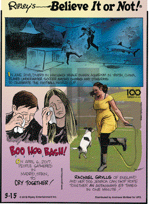 Ripley's Believe It or Not on Friday March 15, 2019 Comic Strip