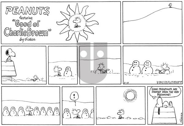 Peanuts on Saturday January 6, 1973 Comic Strip