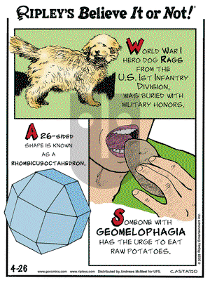 Ripley's Believe It or Not on Saturday April 26, 2025 Comic Strip
