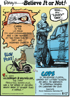 Ripley's Believe It or Not on Tuesday June 17, 2014 Comic Strip