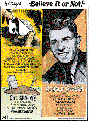 Ripley's Believe It or Not on Friday July 11, 2014 Comic Strip