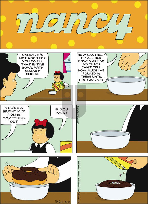 Nancy on Sunday October 6, 2019 Comic Strip