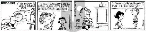 Peanuts on Monday January 23, 1967 Comic Strip
