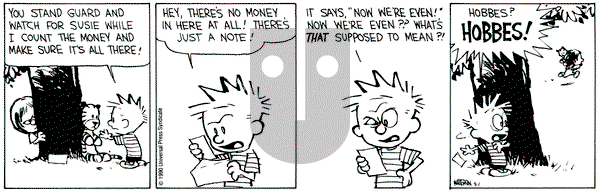 Calvin and Hobbes on Saturday September 1, 1990 Comic Strip