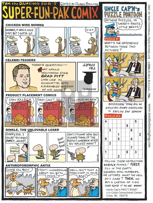 Tom the Dancing Bug on Saturday April 8, 2006 Comic Strip