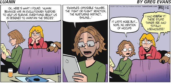 Luann on Sunday November 12, 2017 Comic Strip