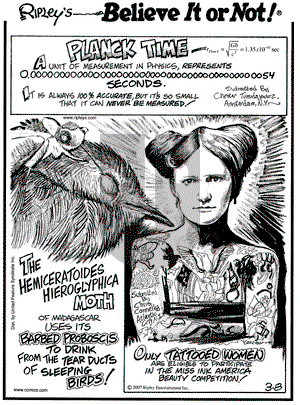 Ripley's Believe It or Not on Thursday March 8, 2007 Comic Strip