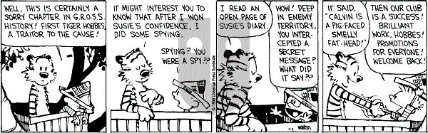 Calvin and Hobbes - Saturday September 8, 1990 Comic Strip