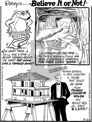 Ripley's Believe It or Not on Monday March 23, 1998 Comic Strip