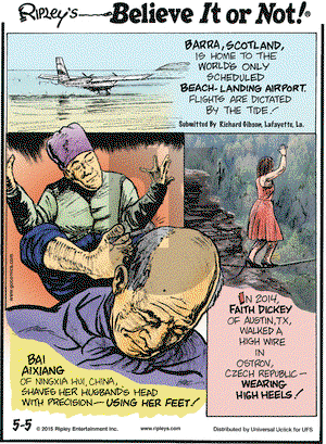 Ripley's Believe It or Not on Tuesday May 5, 2015 Comic Strip