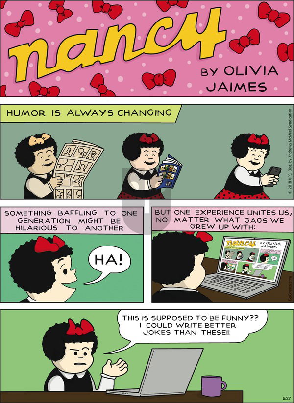 Nancy on Sunday May 27, 2018 Comic Strip