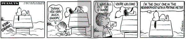 Peanuts on Friday January 5, 1968 Comic Strip
