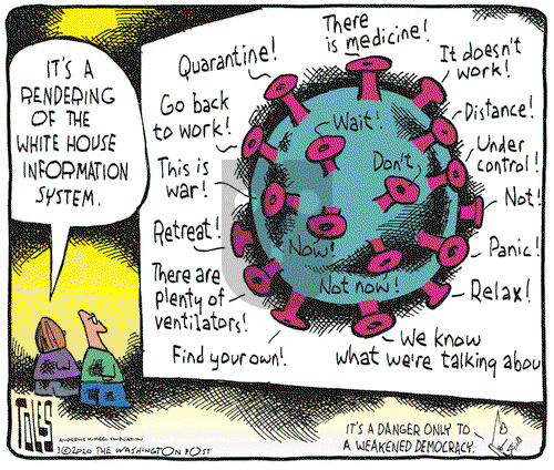 Tom Toles on Wednesday March 25, 2020 Comic Strip