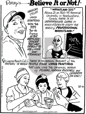 Ripley's Believe It or Not on Wednesday October 6, 1999 Comic Strip