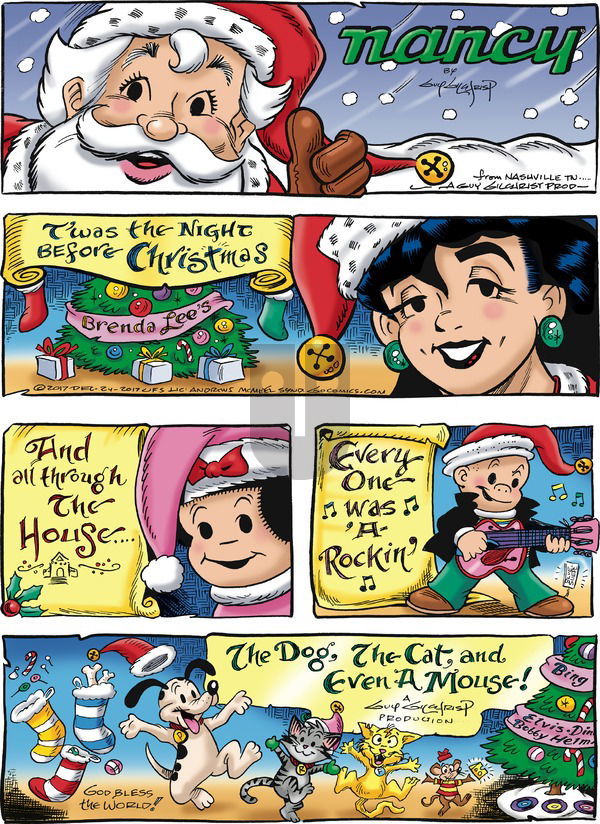 Nancy on Sunday December 24, 2017 Comic Strip
