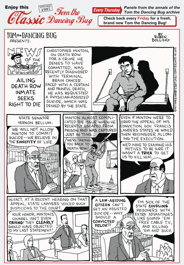 Tom the Dancing Bug on Thursday June 15, 2017 Comic Strip