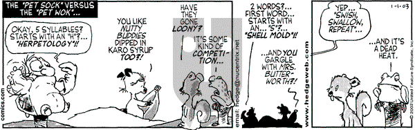 Over the Hedge on Wednesday January 1, 2003 Comic Strip