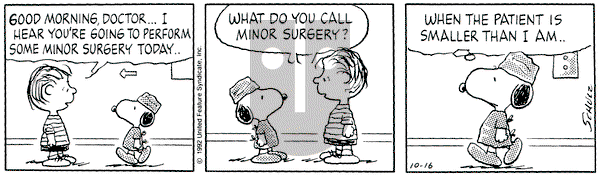 Peanuts on Friday October 16, 1992 Comic Strip