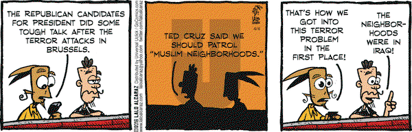 La Cucaracha on Monday April 4, 2016 Comic Strip
