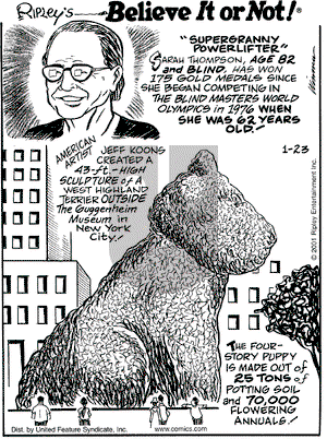 Ripley's Believe It or Not on Tuesday January 23, 2001 Comic Strip