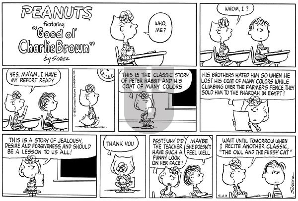Peanuts on Sunday September 23, 1979 Comic Strip