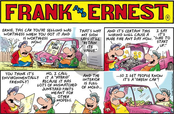 Frank and Ernest on Sunday January 24, 2016 Comic Strip