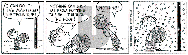 Peanuts on Saturday November 4, 1995 Comic Strip