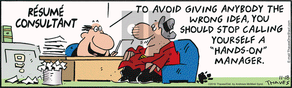 Frank and Ernest on Monday November 18, 2019 Comic Strip
