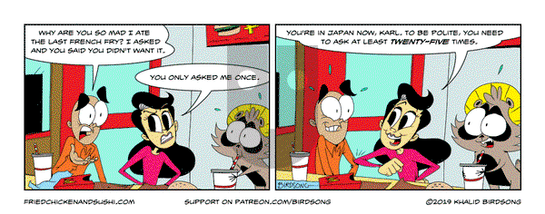 Little Fried Chicken and Sushi on Wednesday May 28, 2025 Comic Strip