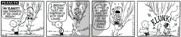 Peanuts on Tuesday December 31, 1963 Comic Strip