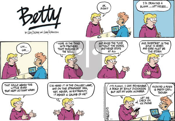Betty on Sunday March 9, 2025 Comic Strip