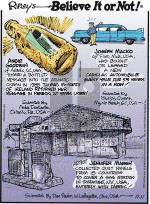 Ripley's Believe It or Not on Tuesday November 11, 2008 Comic Strip