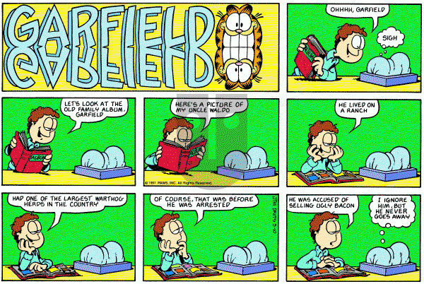 Garfield on Sunday March 10, 1991 Comic Strip