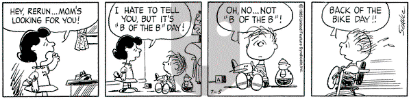Peanuts - Friday July 5, 1985 Comic Strip