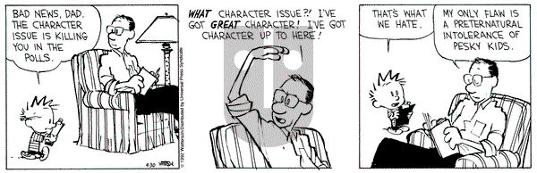 Calvin and Hobbes on Thursday April 30, 1992 Comic Strip